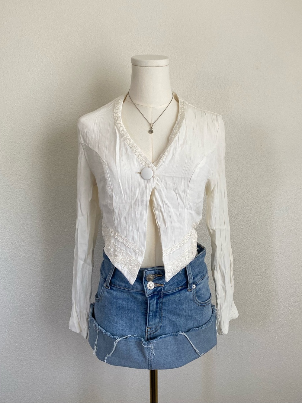 Vintage Fire Los Angeles Lace Trim Crop Blouse Fairy Bohemian